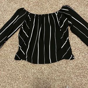 Black & White Off the Shoulder Top
